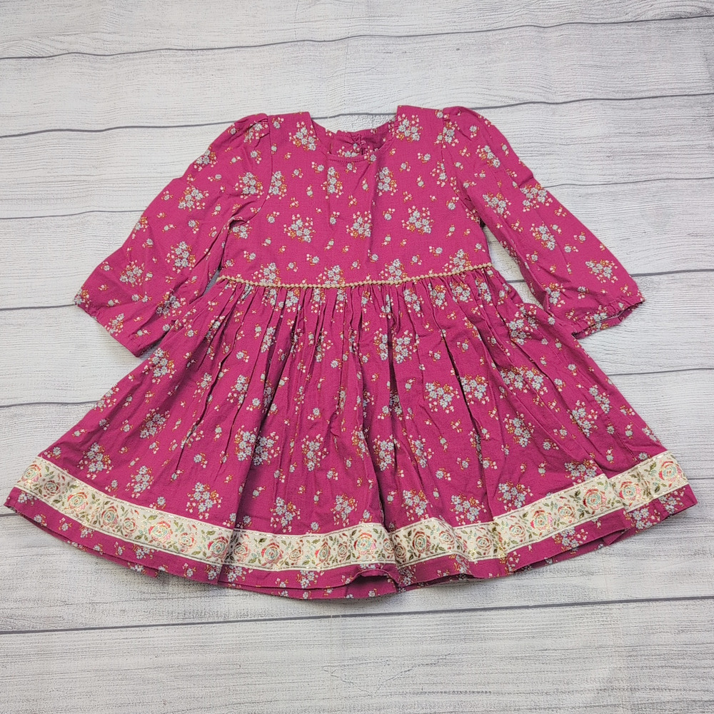 8 Matilda Jane Platinum Red Floral Long Sleeve Peasant Top